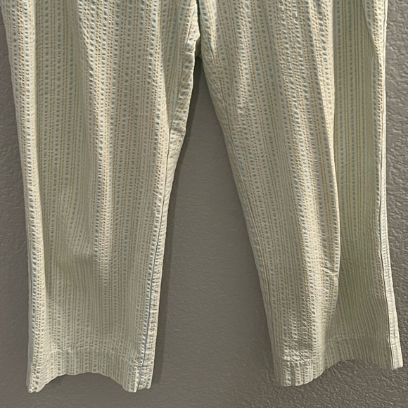 Lilly Pulitzer SearSeeker Teal Stripe Cropped Pants Size 4 - Picture 3 of 7